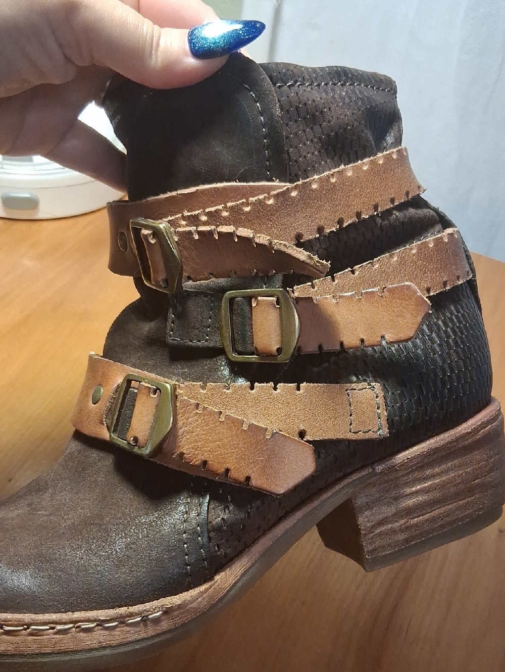 A.S 98 Women's Brown Leather Buckle Ankle Boots Size 39 - Picture 8 of 13